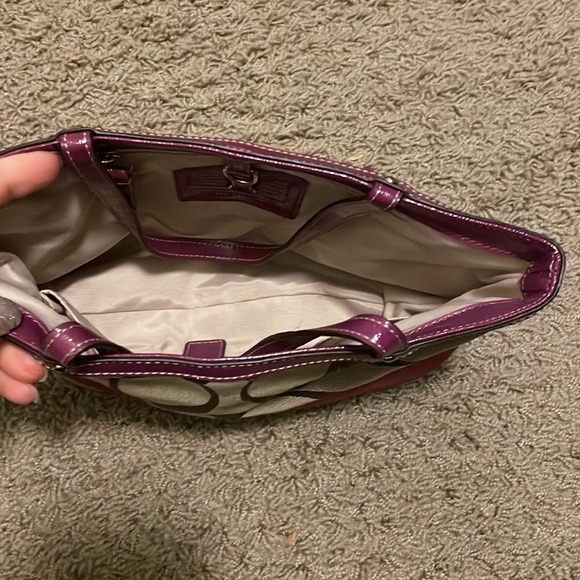 Coach Bags Tan And Purple Coach Purse Used Once Poshmark